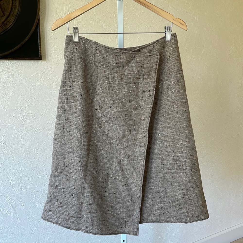 Classiques Entier beautiful tweed made in Japan wool wrap asymmetric skirt